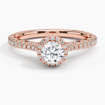 Tacori Petite Crescent Bloom Diamond Ring Rose Gold 18k Round Engagement Ring