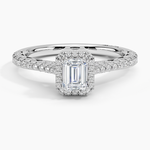Tacori Petite Crescent Bloom Diamond Ring Platinum Emerald Engagement Ring