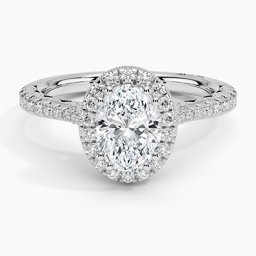 Tacori Petite Crescent Bloom Diamond Ring Platinum Oval Engagement Ring