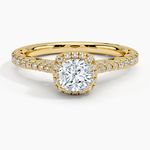 Tacori Petite Crescent Bloom Diamond Ring Yellow Gold 18k Cushion Engagement Ring