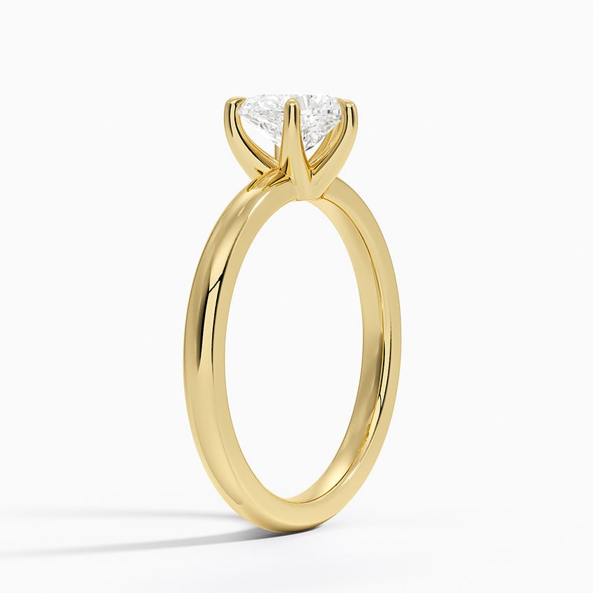 Fairmined 2mm Six-Prong Solitaire Ring Yellow Gold 18k Heart Engagement Ring