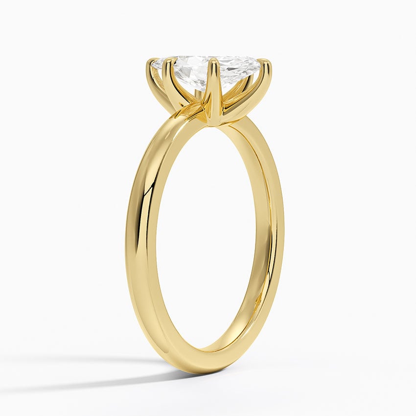 Fairmined 2mm Six-Prong Solitaire Ring Yellow Gold 18k Marquise Engagement Ring