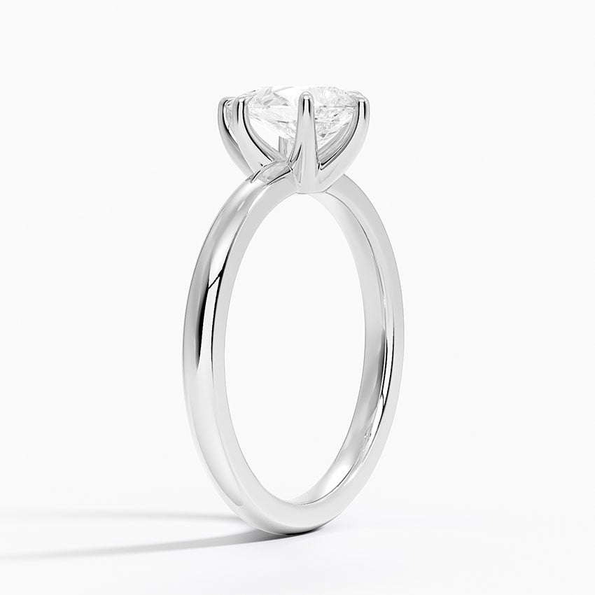 Fairmined 2mm Six-Prong Solitaire Ring White Gold 18k Pear Engagement Ring