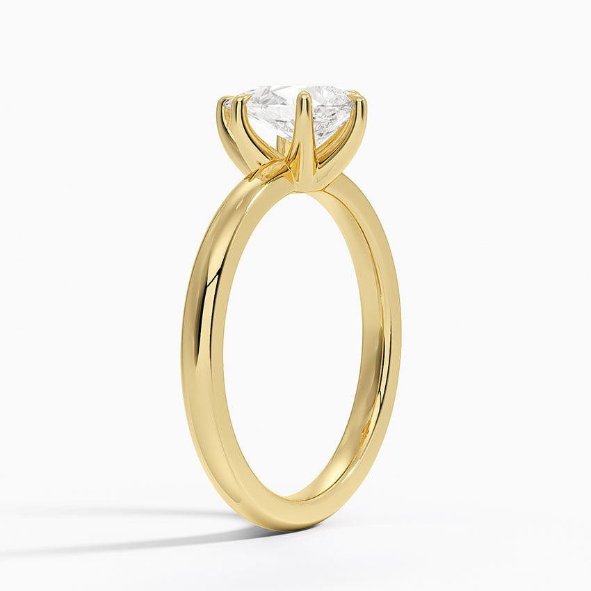 Fairmined 2mm Six-Prong Solitaire Ring Yellow Gold 18k Pear Engagement Ring