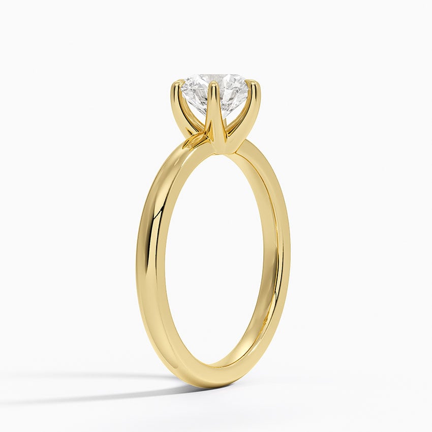 Fairmined 2mm Six-Prong Solitaire Ring Yellow Gold 18k Round Engagement Ring