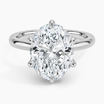 Fairmined 2mm Six-Prong Solitaire Ring White Gold 18k Oval Engagement Ring