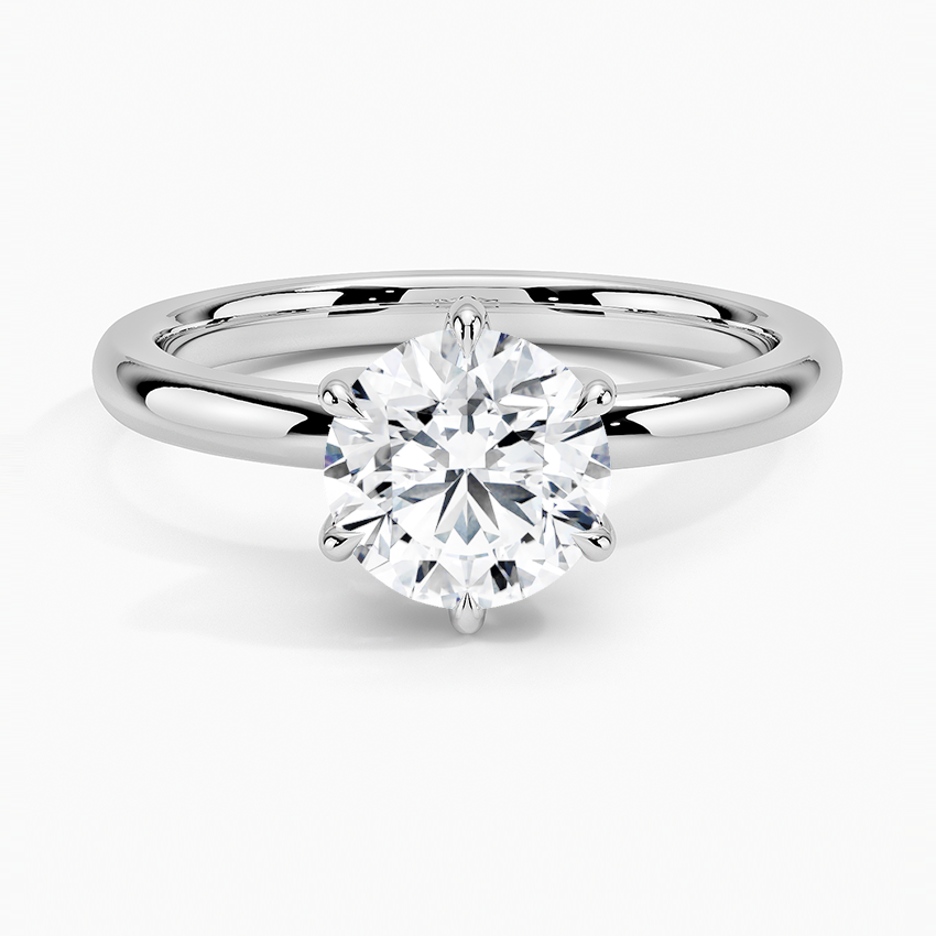 Fairmined 2mm Six-Prong Solitaire Ring White Gold 18k Round Engagement Ring