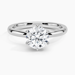 Fairmined 2mm Six-Prong Solitaire Ring White Gold 18k Round Engagement Ring