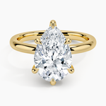 Fairmined 2mm Six-Prong Solitaire Ring Yellow Gold 18k Pear Engagement Ring