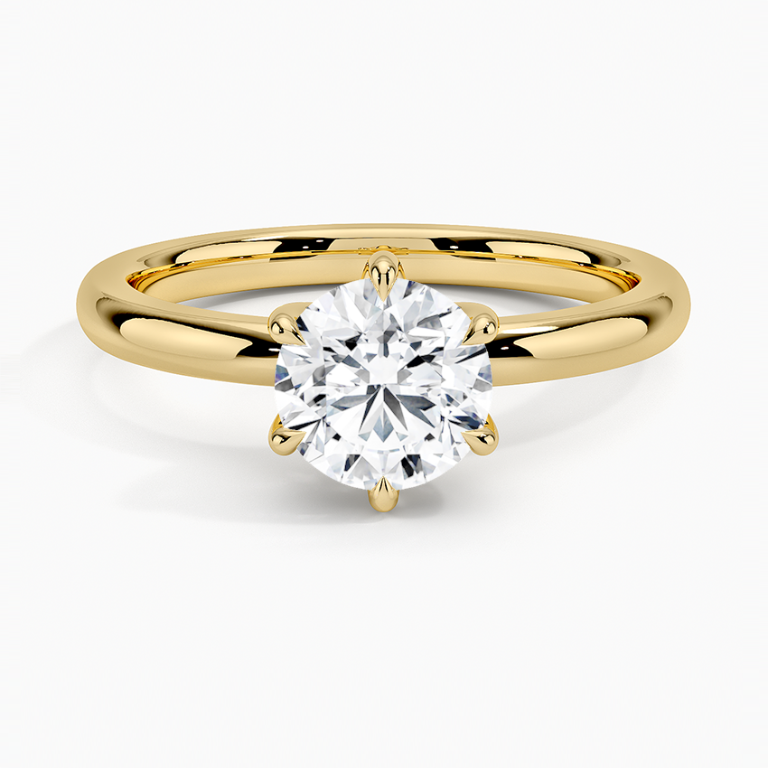 Fairmined 2mm Six-Prong Solitaire Ring Yellow Gold 18k Round Engagement Ring
