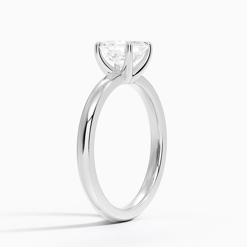 Fairmined 2mm Solitaire Ring White Gold 18k Asscher Engagement Ring