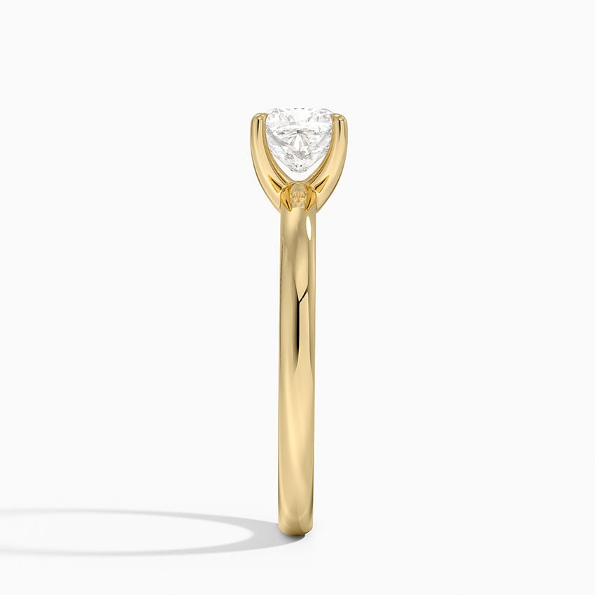 Fairmined 2mm Solitaire Ring Yellow Gold 18k Cushion Engagement Ring