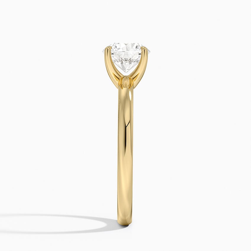Fairmined 2mm Solitaire Ring Yellow Gold 18k Round Engagement Ring