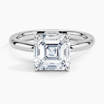 Fairmined 2mm Solitaire Ring White Gold 18k Asscher Engagement Ring