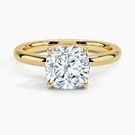 Fairmined 2mm Solitaire Ring Yellow Gold 18k Cushion Engagement Ring