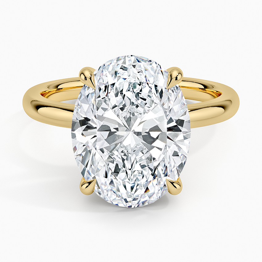 Fairmined 2mm Solitaire Ring Yellow Gold 18k Oval Engagement Ring
