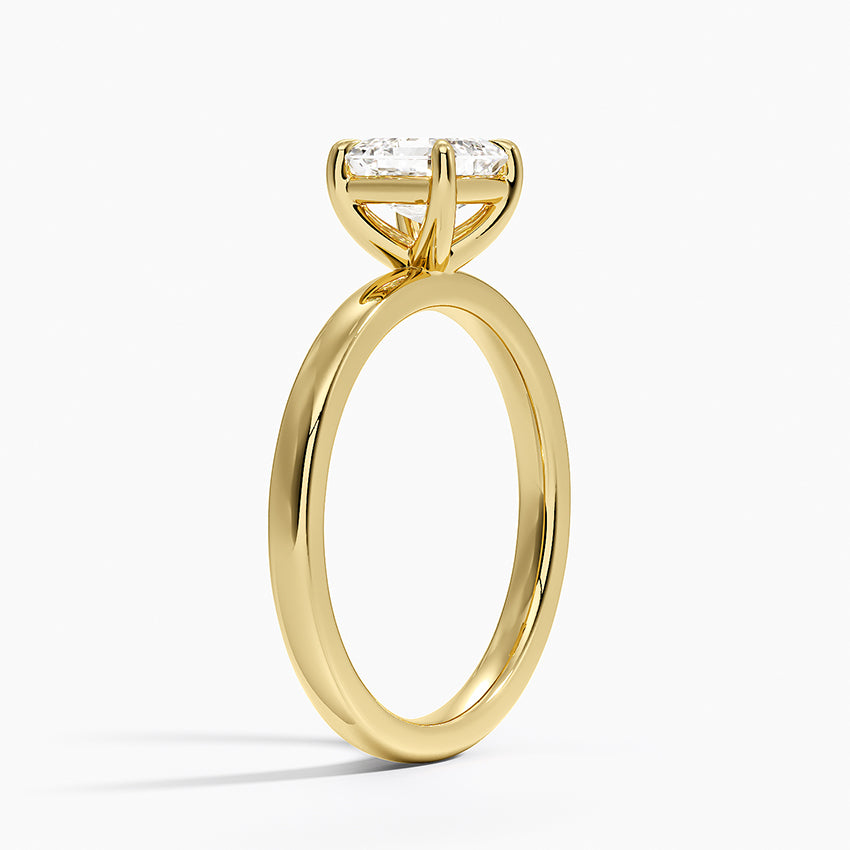 Fairmined Perfect Fit Solitaire 2mm Ring Yellow Gold 18k Asscher Engagement Ring