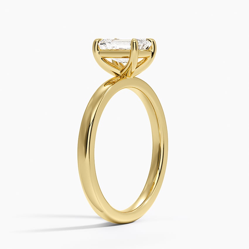Fairmined Perfect Fit Solitaire 2mm Ring Yellow Gold 18k Emerald Engagement Ring