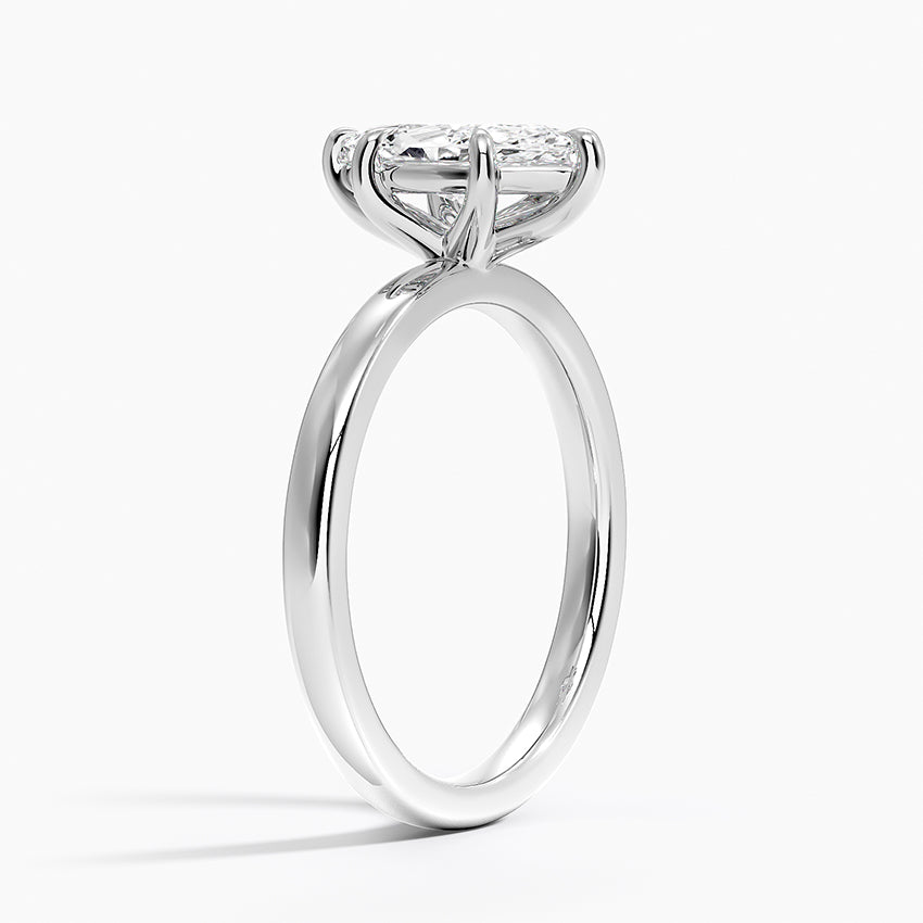 Fairmined Perfect Fit Solitaire 2mm Ring White Gold 18k Marquise Engagement Ring