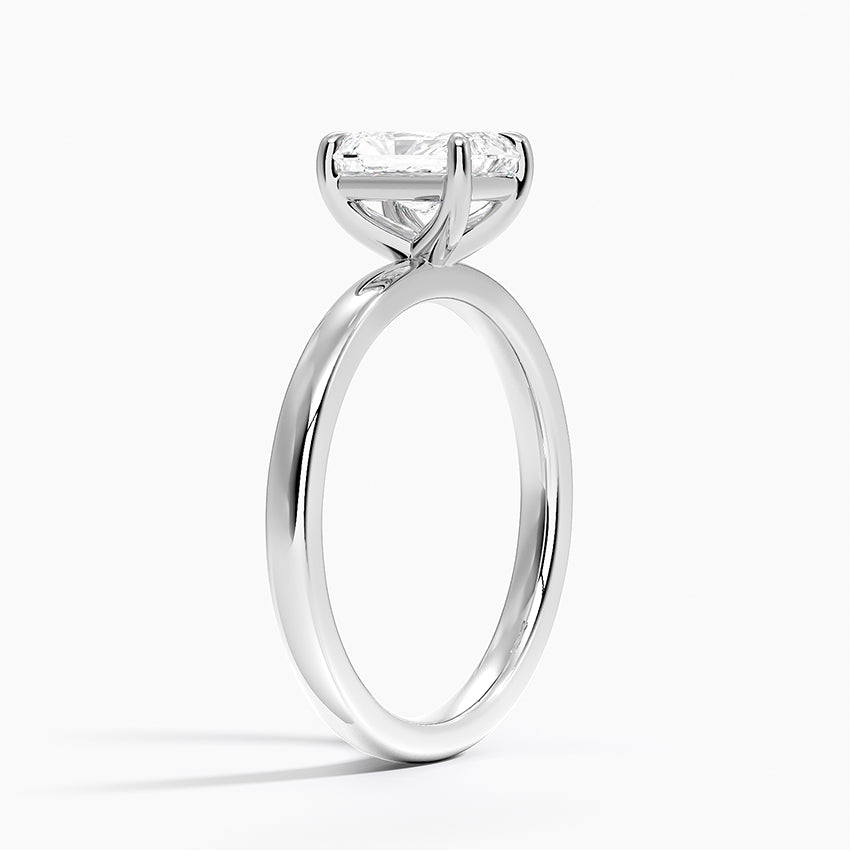 Fairmined Perfect Fit Solitaire 2mm Ring White Gold 18k Radiant Engagement Ring