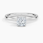 Fairmined Perfect Fit Solitaire 2mm Ring White Gold 18k Cushion Engagement Ring