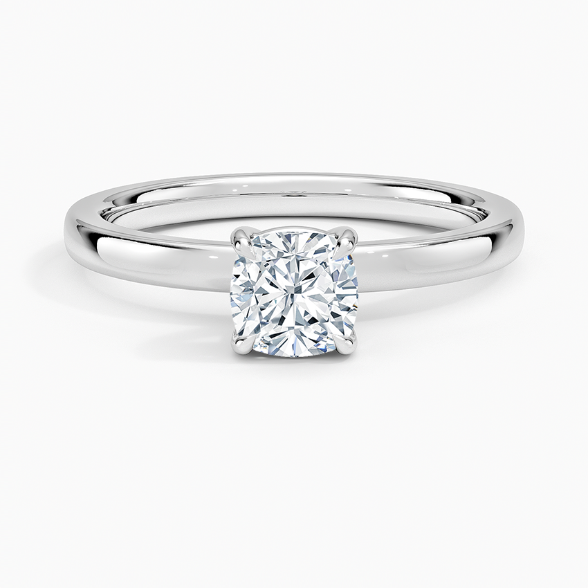 Fairmined Perfect Fit Solitaire 2mm Ring White Gold 18k Cushion Engagement Ring