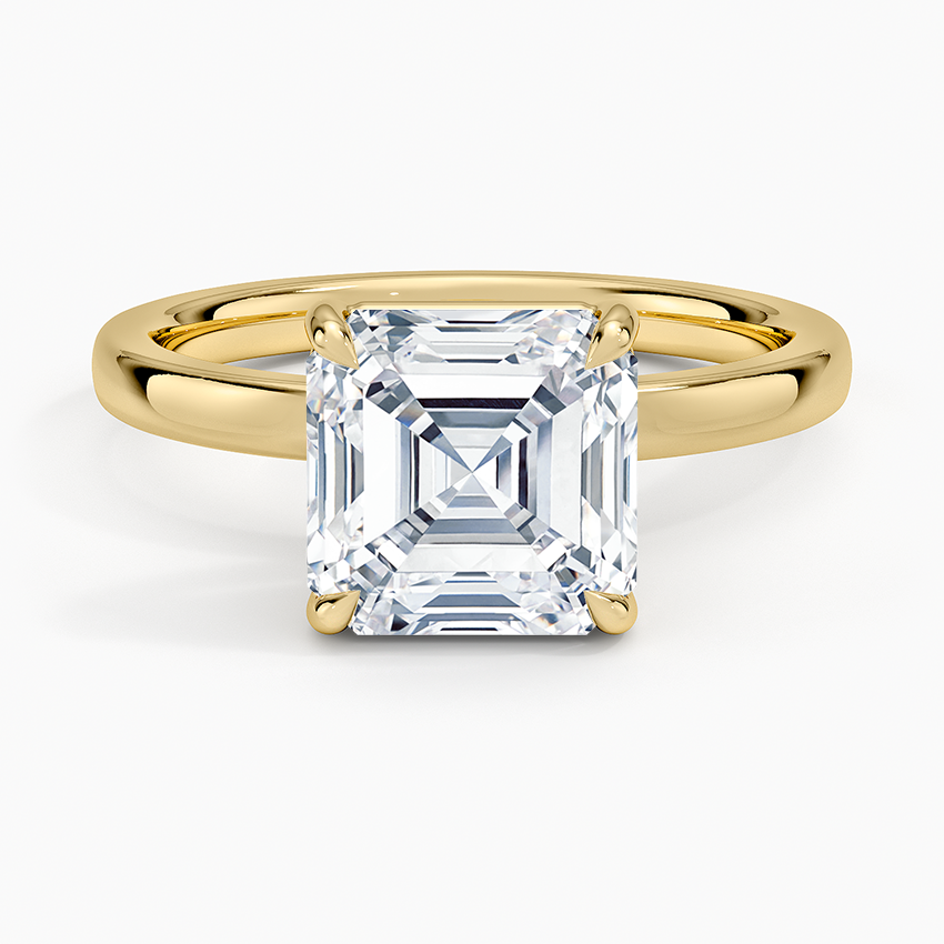 Fairmined Perfect Fit Solitaire 2mm Ring Yellow Gold 18k Asscher Engagement Ring