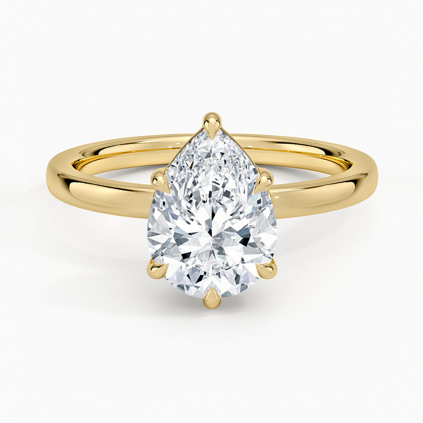 Fairmined Perfect Fit Solitaire 2mm Ring Yellow Gold 18k Pear Engagement Ring