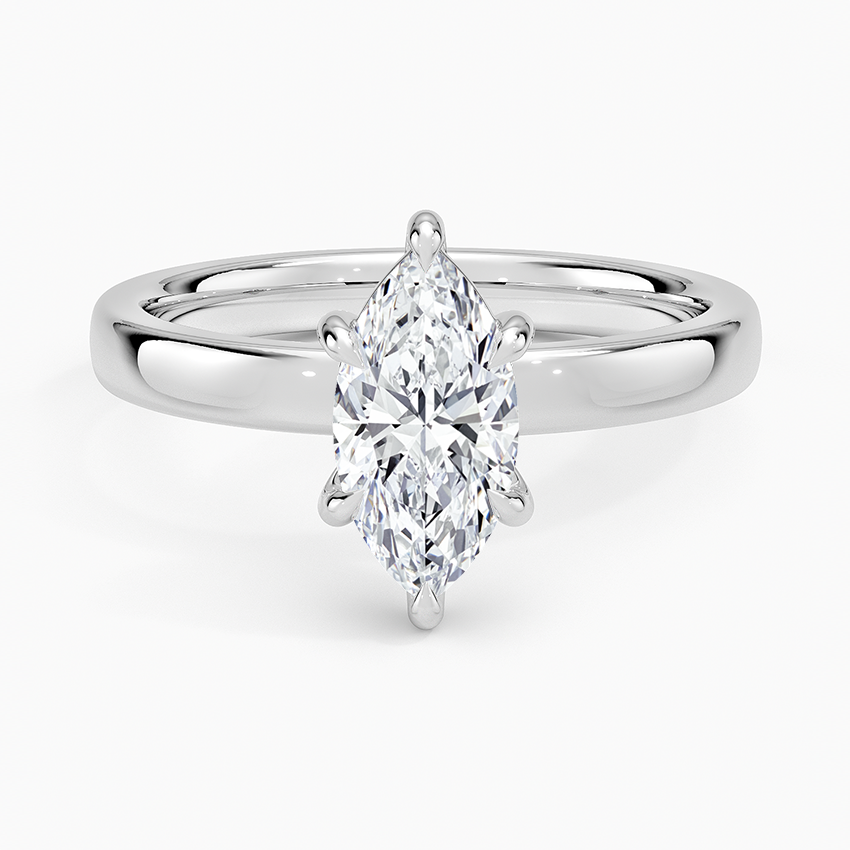 Fairmined Perfect Fit Solitaire 2.5mm Ring White Gold 18k Marquise Engagement Ring