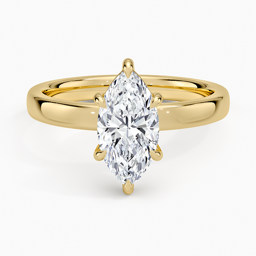 Fairmined Perfect Fit Solitaire 2.5mm Ring Yellow Gold 18k Marquise Engagement Ring