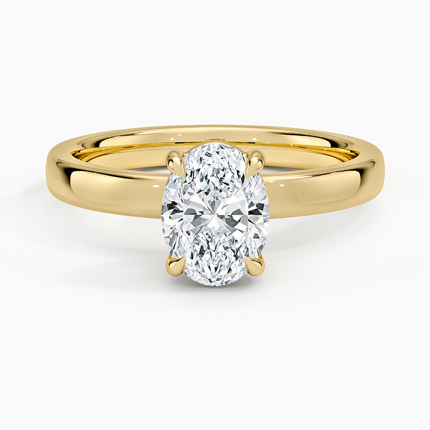 Fairmined Perfect Fit Solitaire 2.5mm Ring Yellow Gold 18k Oval Engagement Ring