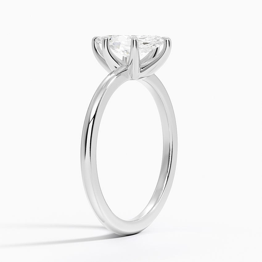 Fairmined 1.5mm Six-Prong Solitaire Ring White Gold 18k Marquise Engagement Ring