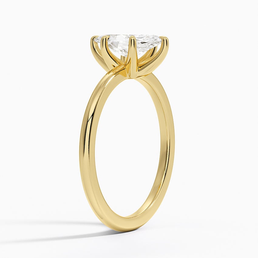 Fairmined 1.5mm Six-Prong Solitaire Ring Yellow Gold 18k Marquise Engagement Ring