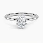 Fairmined 1.5mm Six-Prong Solitaire Ring White Gold 18k Oval Engagement Ring