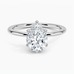 Fairmined 1.5mm Six-Prong Solitaire Ring White Gold 18k Pear Engagement Ring