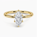 Fairmined 1.5mm Six-Prong Solitaire Ring Yellow Gold 18k Marquise Engagement Ring