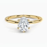 Fairmined 1.5mm Six-Prong Solitaire Ring Yellow Gold 18k Pear Engagement Ring
