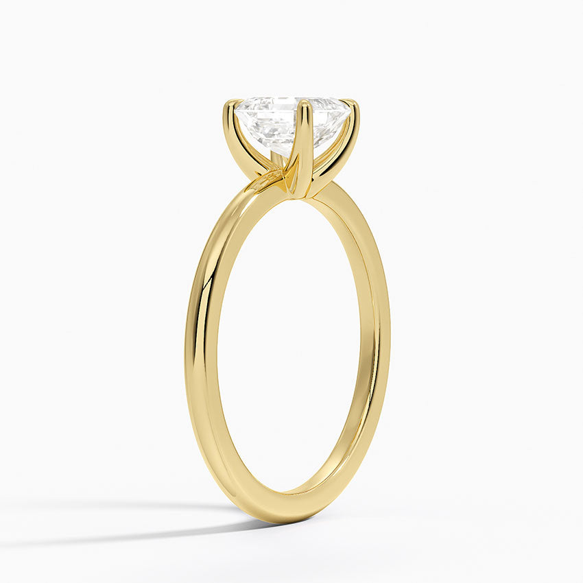 Fairmined 1.5mm Comfort Fit Ring Yellow Gold 18k Asscher Engagement Ring
