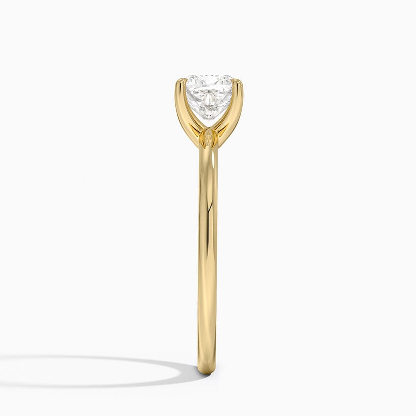 Fairmined 1.5mm Comfort Fit Ring Yellow Gold 18k Cushion Engagement Ring