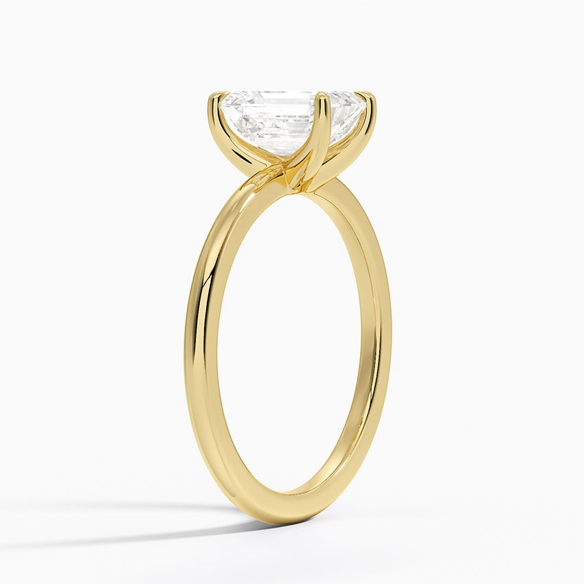 Fairmined 1.5mm Six-Prong Solitaire Ring Yellow Gold 18k Emerald Engagement Ring