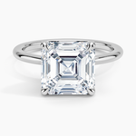 Fairmined 1.5mm Comfort Fit Ring White Gold 18k Asscher Engagement Ring