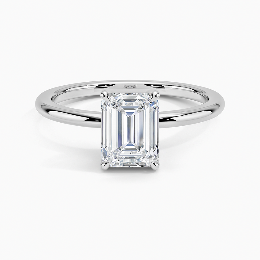 Fairmined 1.5mm Six-Prong Solitaire Ring White Gold 18k Emerald Engagement Ring