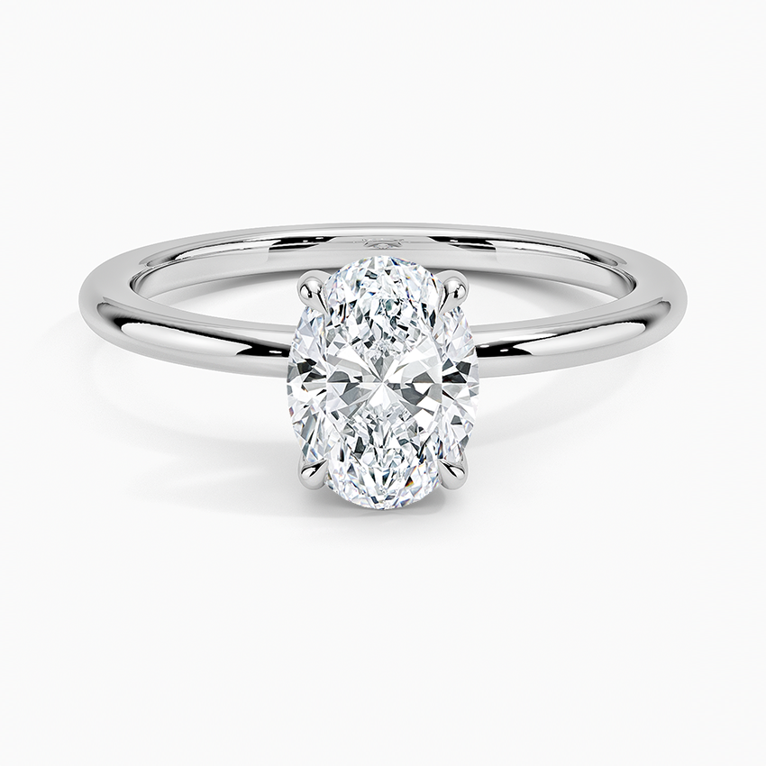 Fairmined 1.5mm Comfort Fit Ring White Gold 18k Oval Engagement Ring