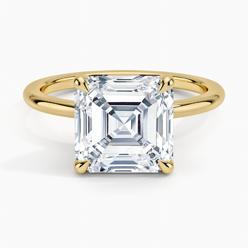 Fairmined 1.5mm Comfort Fit Ring Yellow Gold 18k Asscher Engagement Ring