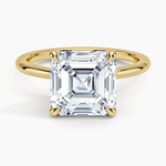 Fairmined 1.5mm Comfort Fit Ring Yellow Gold 18k Asscher Engagement Ring