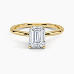 Fairmined 1.5mm Six-Prong Solitaire Ring Yellow Gold 18k Emerald Engagement Ring