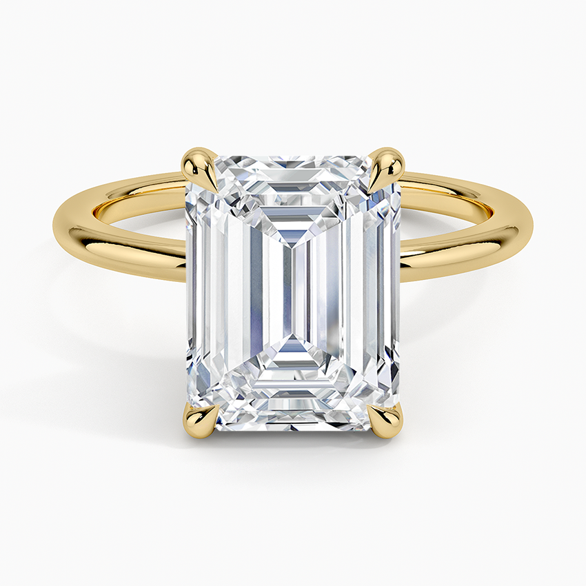 Fairmined 1.5mm Comfort Fit Ring Yellow Gold 18k Emerald Engagement Ring