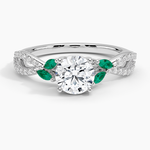 Luxe Willow Sapphire and Diamond Ring (1/8 ct. tw.) Platinum Round Engagement Ring