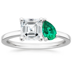 Viridian Toi et Moi Diamond Engagement Ring 18K White Gold AS