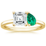 Viridian Toi et Moi Diamond Engagement Ring 18K Yellow Gold AS